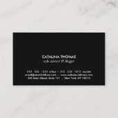 Retro Mod Schwarz-Weiß-Muster mit GoldEmblem Visitenkarte (Rückseite)