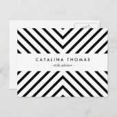 Retro Mod Schwarz-Weiß-Muster-Postkarte Postkarte (Vorne/Hinten)