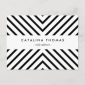 Retro Mod Schwarz-Weiß-Muster-Postkarte Postkarte (Vorderseite)