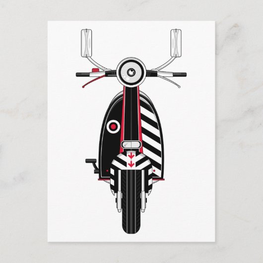 Retro Mod Scooter Postkarte (Vorderseite)