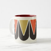 Retro Mod Ski Graphic Tasse Braungelb Orange (Vorderseite Links)