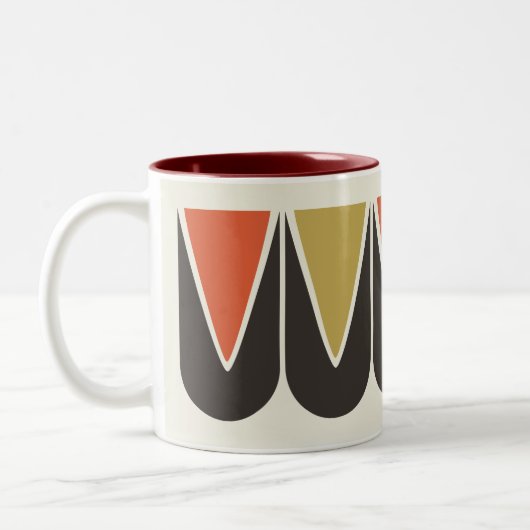 Retro Mod Ski Graphic Tasse Braungelb Orange (Links)