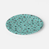 Retro-Mod-Sternexplosionen Pappteller (Schrägansicht)