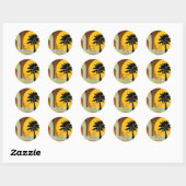 Retro Mod Stripes Tropical Summer Wedding Sticker (Blatt)