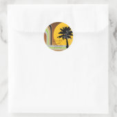 Retro Mod Stripes Tropical Summer Wedding Sticker (Tasche)