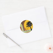 Retro Mod Stripes Tropical Summer Wedding Sticker (Umschlag)