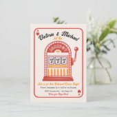 Retro-Mod trifft das Jackpot-Slotmaschine-Party Einladung (Stehend Vorderseite)