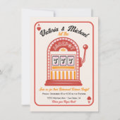 Retro-Mod trifft das Jackpot-Slotmaschine-Party Einladung (Vorderseite)