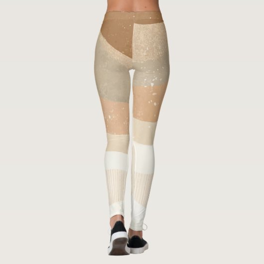 Retro Mod Waves Earthy Neutral Mode Leggings (Rückseite)