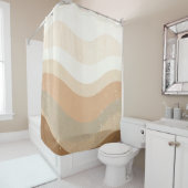 Retro-Mod Waves erdig neutrales Design Duschvorhang (Beispiel)