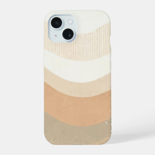 Retro-Mod Waves erdig neutrales Design iPhone 15 Hülle