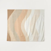 Retro-Mod Waves erdig neutrales Design Wandteppich (Vorderseite (Horizontal))