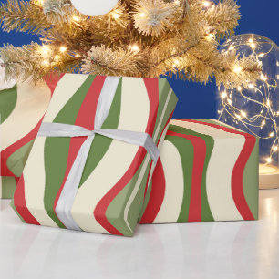 Retro Mod Weihnachts-Stundenglas Abstraktes Muster Geschenkpapier