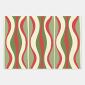 Retro Mod Weihnachts-Stundenglasmuster Geschenkpapier Set (Vorderseite 3)