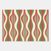 Retro Mod Weihnachts-Stundenglasmuster Geschenkpapier Set (Vorderseite 2)