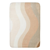 Retro-Mod-Wellen Erdiges Neutraldesign Badematte (Vorderseite Vertikal)