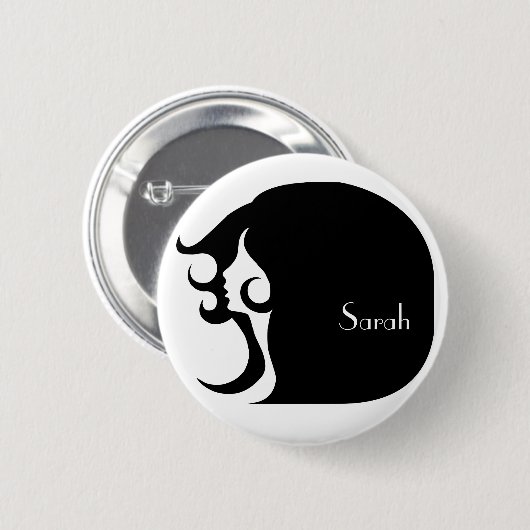 Retro Mod Woman Button (Vorne & Hinten)