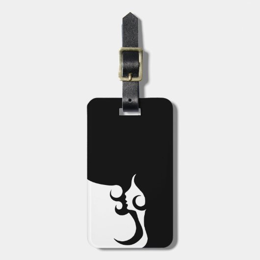 Retro Mod Woman Gepäckanhänger (Vorderseite vertikal)