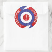 Retro-Mod-Ziele für die Reaktionsrichtung Runder Aufkleber (Tasche)