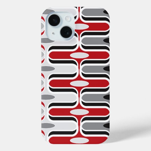 Retro Mod Zig Zag Muster Rote Schwarze Kunst Case-Mate iPhone Hülle (Rückseite)
