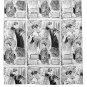 Retro-Mode-Illustrationscollage Duschvorhang (Vorderseite)