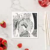 Retro-Mode-Illustrationscollage Serviette (Beispiel)