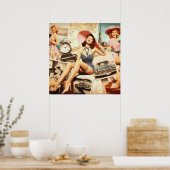 Retro-Mode Pin-up Poster (Küche)