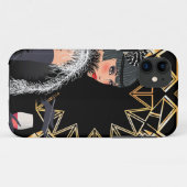 Retro Modefrau mit Glas Wein Case-Mate iPhone Hülle (Rückseite (Horizontal))