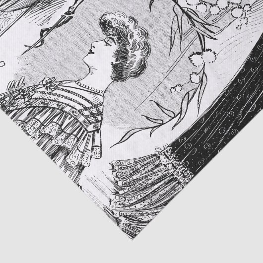 Retro Modeillustrationscollage Seidenpapier (Ausschnitt)