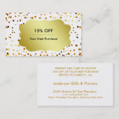 Retro Model Pattern Gold Emblem Gold Glitzer Visitenkarte (Vorne/Hinten)