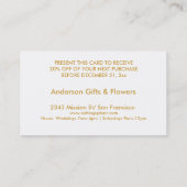 Retro Model Pattern Gold Emblem Gold Glitzer Visitenkarte (Rückseite)