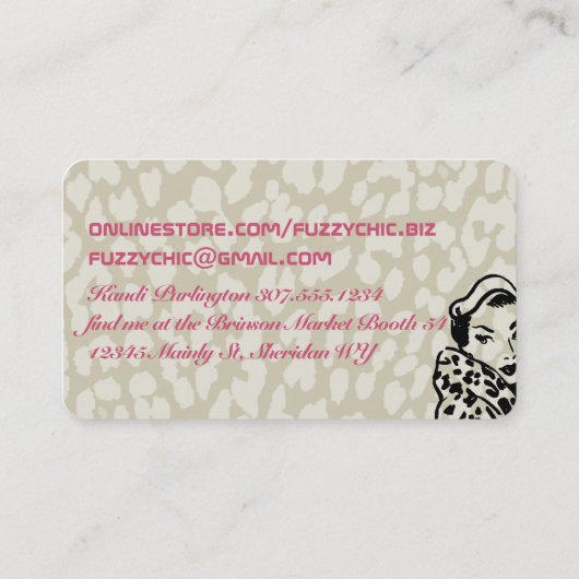 Retro-Models, die Strickkiste fingerfertig machen Visitenkarte (Rückseite)