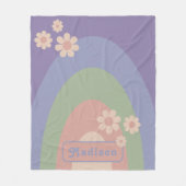 Retro Modern Arch Paisy Name Fleecedecke (Vorderseite)