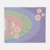 Retro Modern Arch Paisy Name Fleecedecke (Vorderseite (Horizontal))