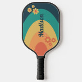 Retro Modern Arch Personalisiert Pickleball Schläger (Rückseite)