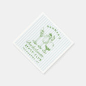 Retro Modern Bachelorette Black Paper Napkins Serviette (Ecke)