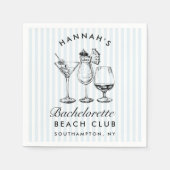 Retro Modern Bachelorette Black Paper Napkins Serviette (Vorderseite)