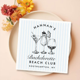 Retro Modern Bachelorette Black Paper Napkins Serviette