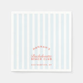 Retro Modern Bachelorette Blue Paper Napkins Serviette (Vorderseite)