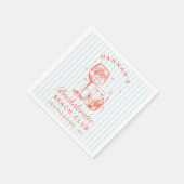 Retro Modern Bachelorette Blue Paper Napkins Serviette (Ecke)
