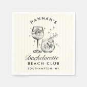 Retro Modern Bachelorette Gelbe Zeitung Napkins Serviette (Vorderseite)