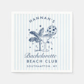 Retro Modern Bachelorette Gray Paper Napkins Serviette (Vorderseite)