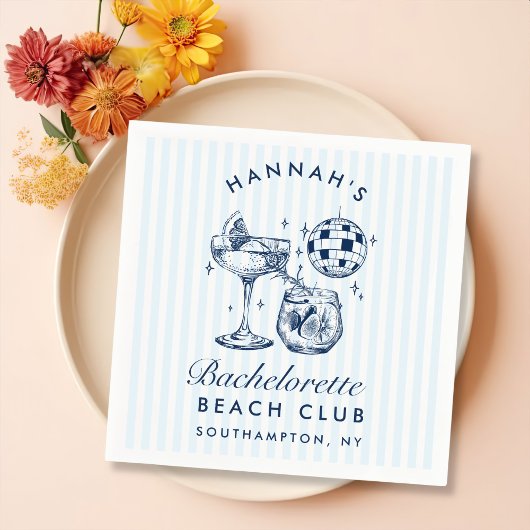 Retro Modern Bachelorette Gray Paper Napkins Serviette