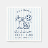 Retro Modern Bachelorette Gray Paper Napkins Serviette (Vorderseite)