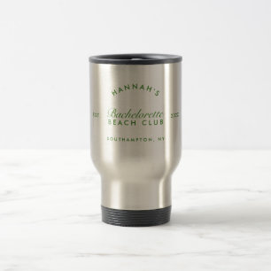 Retro Modern Bachelorette Green Personalisiert Reisebecher