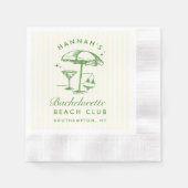 Retro Modern Bachelorette Grünbuch Napkins Serviette (Vorderseite)