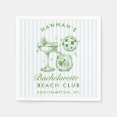 Retro Modern Bachelorette Grünbuch Napkins Serviette (Vorderseite)