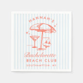 Retro Modern Bachelorette Orange & Blue Serviette (Vorderseite)