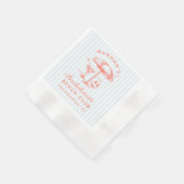 Retro Modern Bachelorette Orange Paper Napkins Serviette (Ecke)