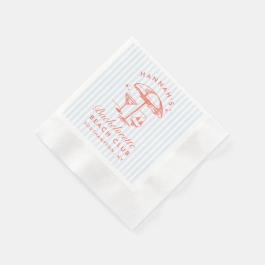 Retro Modern Bachelorette Orange Paper Napkins Serviette (Ecke)